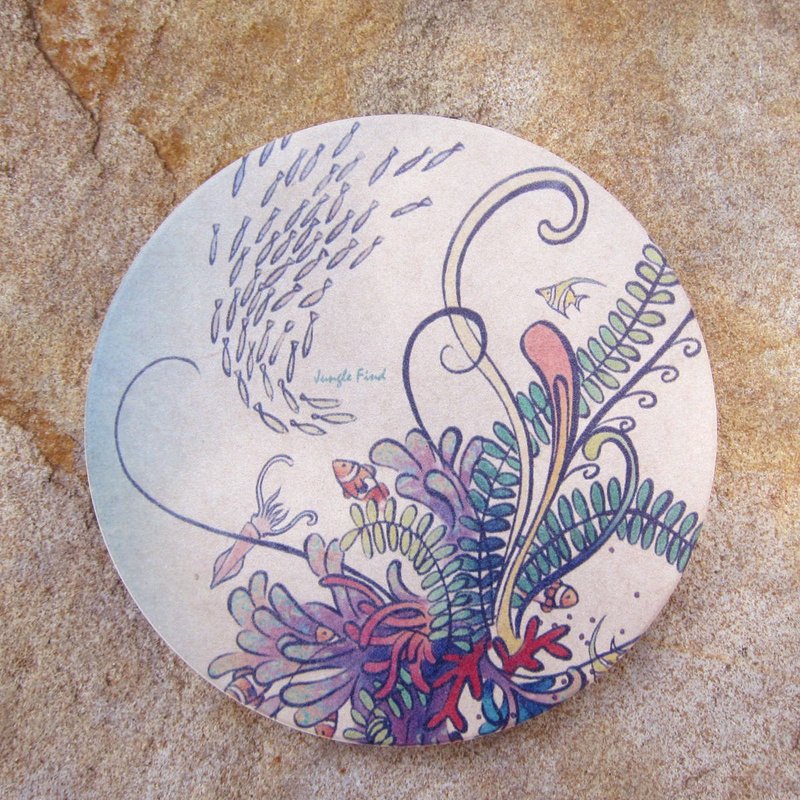 海底世界 / 陶瓷吸水杯垫 - 花瓶/陶器 - 其他材质 蓝色