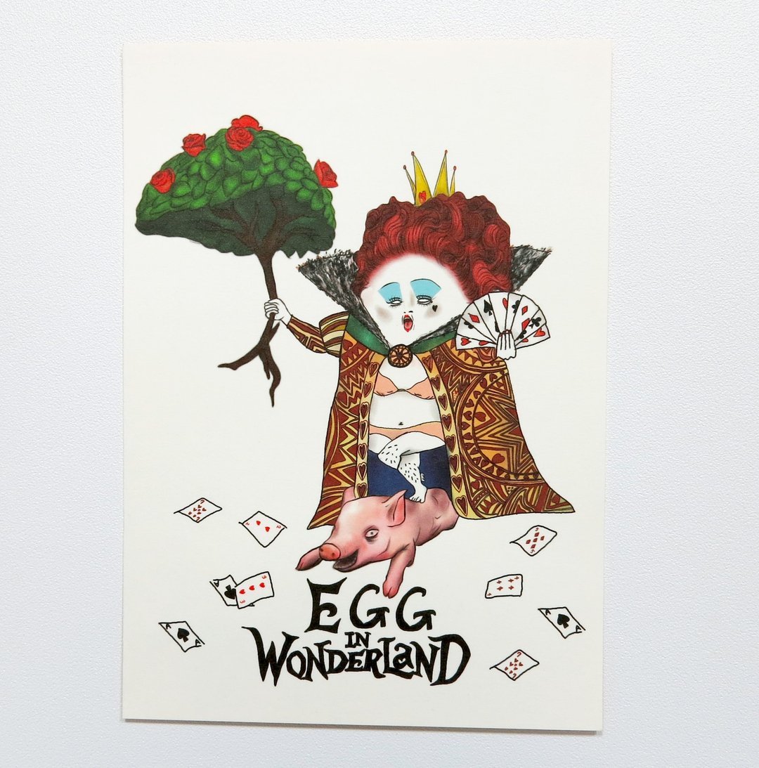 [明信片] EGG in wonderland-红皇后 - 卡片/明信片 - 纸 白色