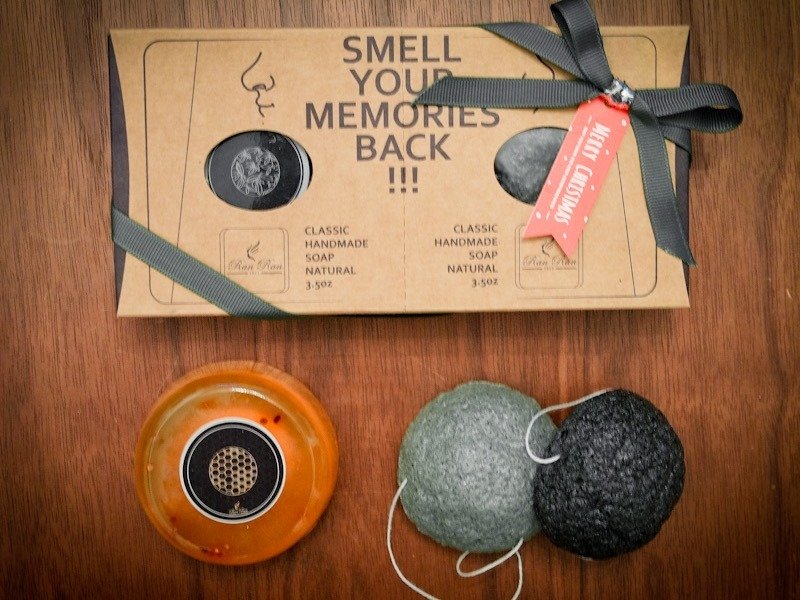 RanRan1913【輕 · 禮盒】花粉蜂蜜皂禮盒組｜贈送蒟蒻海綿乙顆 - 香薰/精油/线香 - 其他材质 