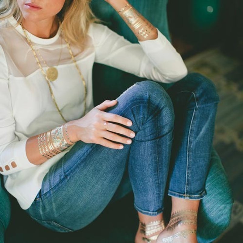 LuLu DK- Indigo Jewelry Tattoo 珠宝纹身贴纸饰品 - 纹身贴 - 纸 多色