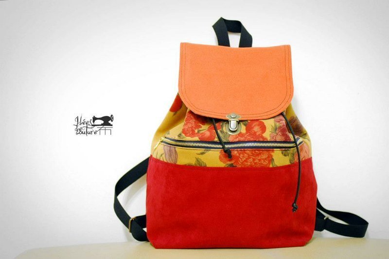 IDC后背包-麂皮橘绒布红款 - 侧背包/斜挎包 - 其他材质 红色