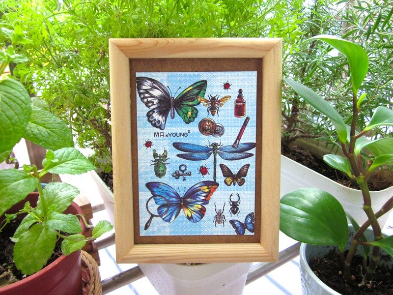 ☁明信片-昆虫学家 - 卡片/明信片 - 纸 蓝色