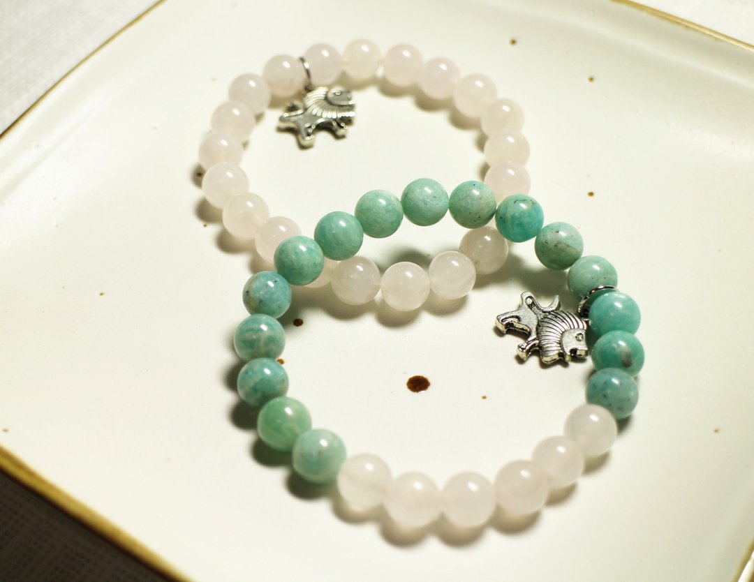 海洋系列【阿斯兰】手环 · 粉晶 - Caterpillar. Stone - 手链/手环 - 宝石 蓝色