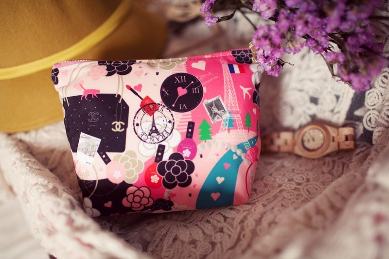 Riché 精致手工包-Memory of PARIS 旅行系列巴黎回忆化妆包 - 手提包/手提袋 - 其他材质 多色