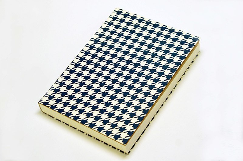 手工蓝晒笔记本 - 经典千鸟纹 - 笔记本/手帐 - 纸 蓝色