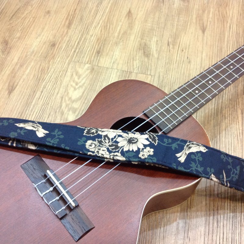 {鸣春花鸟｝乌克丽丽手作背带 - 吉他/乐器 - 其他材质 蓝色