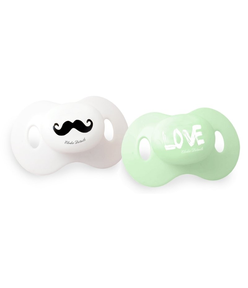 【瑞典ELODIE DETAILS】双入安抚奶嘴组 Mustache LOVE - 其他 - 其他材质 白色