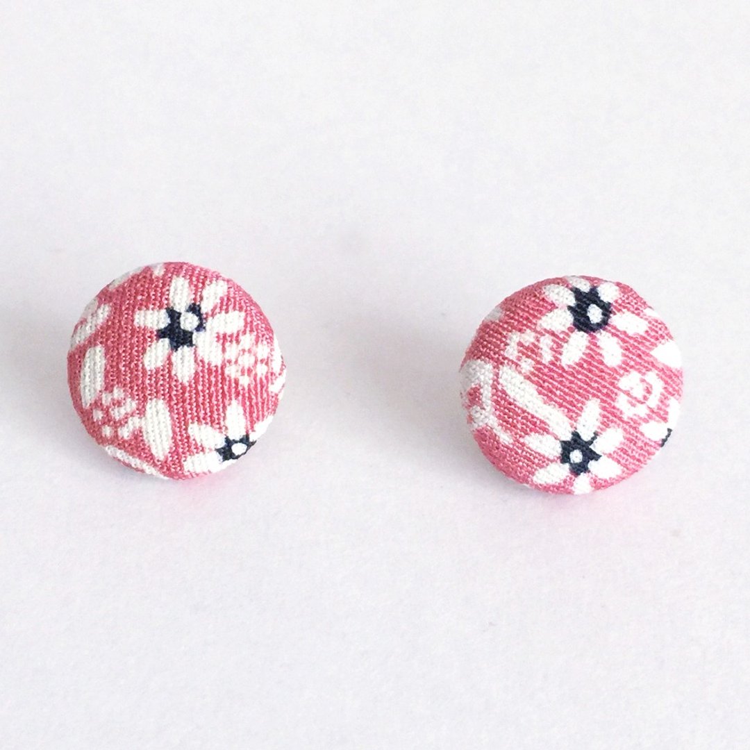 Earring with Japanese Traditional pattern, Kimono - 耳环/耳夹 - 其他材质 粉红色