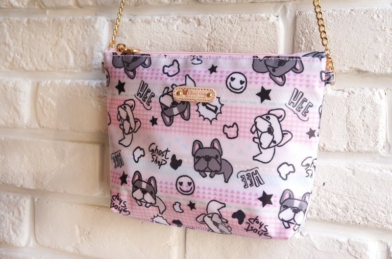 法斗时尚链条包-日常法斗 - 侧背包/斜挎包 - 其他材质 粉红色