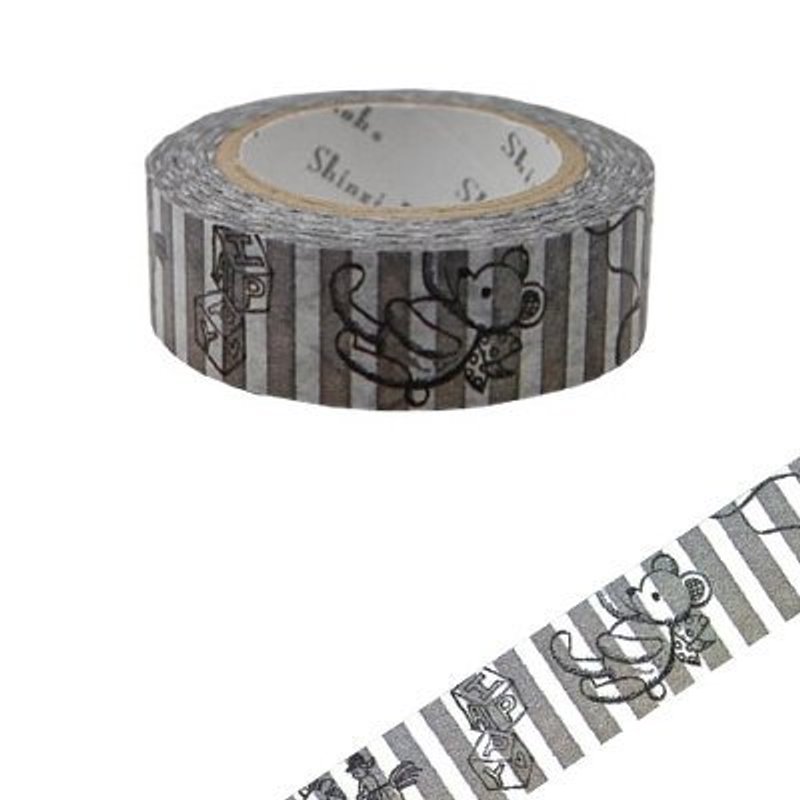 Shinzi Katoh 加藤真治 法式插画 纸胶带(玩具世界 KS-MT-10018) - 纸胶带 - 纸 灰色