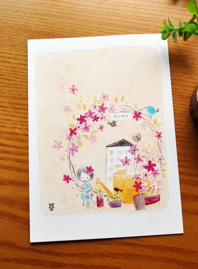 美丽世界/花园 明信片 - 卡片/明信片 - 纸 粉红色