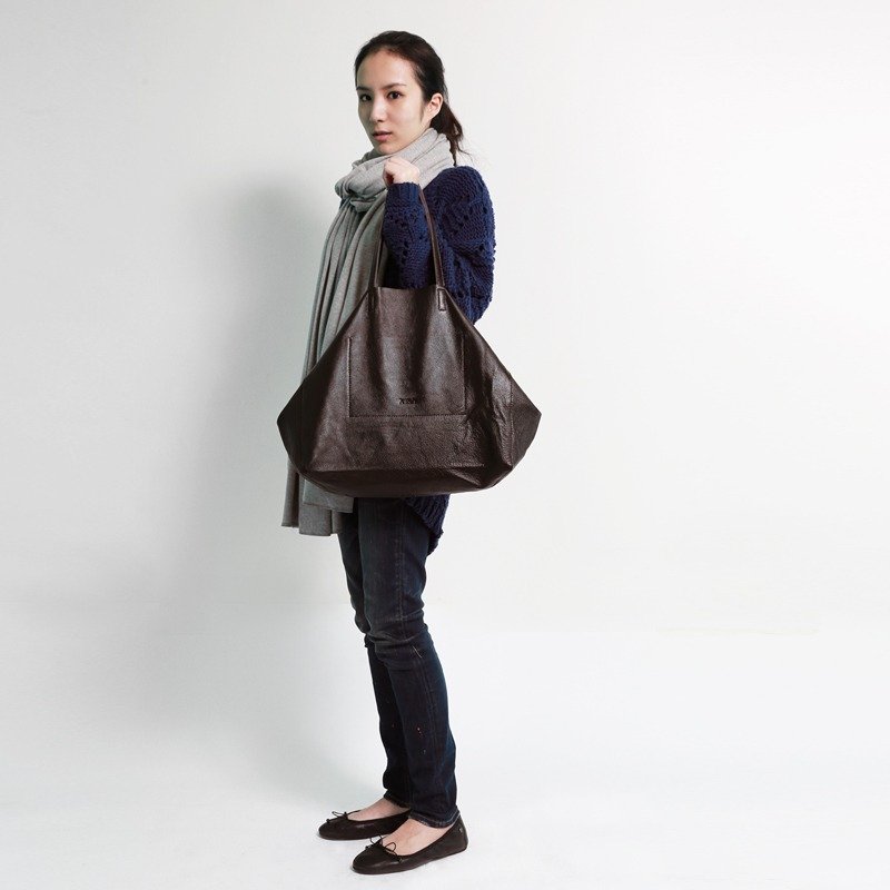 Passion 大方包巧克力色 手提/肩背 - 手提包/手提袋 - 真皮 咖啡色