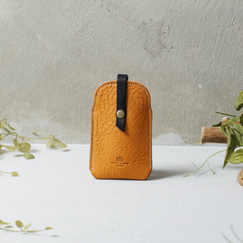 点子包【icleaXbag】真皮吐司名片匣抽拉名片方便取用 浅棕 - 名片架/名片座 - 真皮 咖啡色