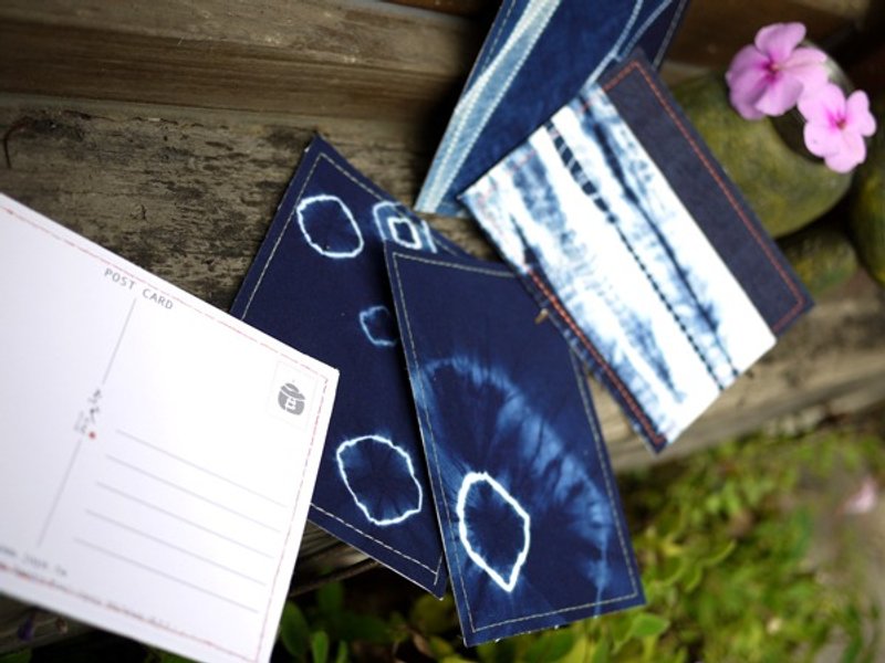 蓝染明信片 - 卡片/明信片 - 棉．麻 蓝色