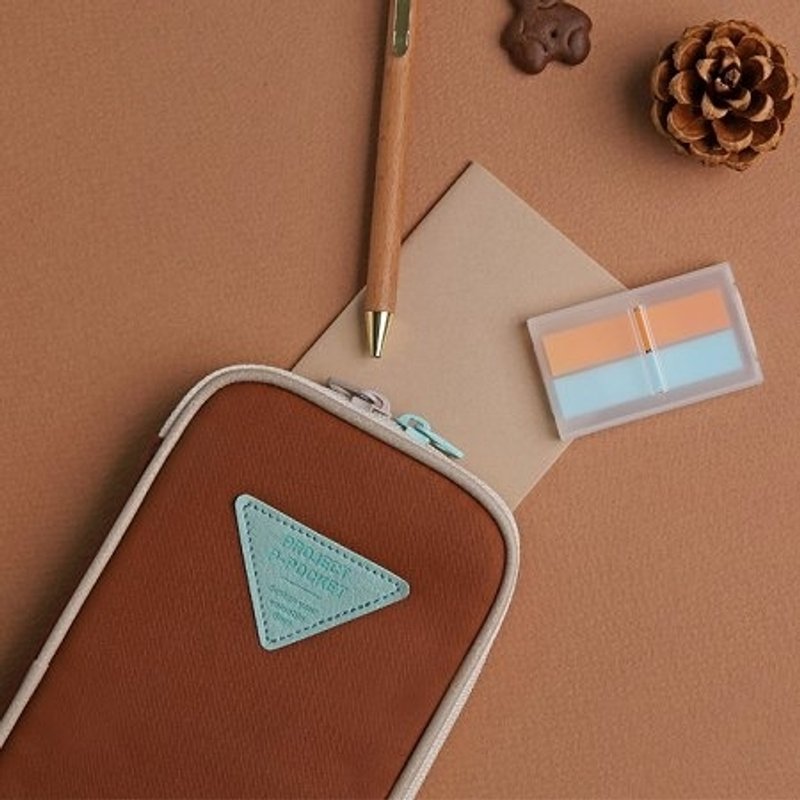 Dessin x Monopoly-皮标万用烧饼包V3-伯朗棕,MPL20736 - 铅笔盒/笔袋 - 其他材质 咖啡色