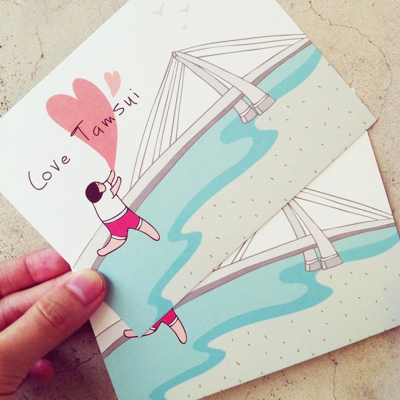 明信片-爱,淡水 - 卡片/明信片 - 纸 多色