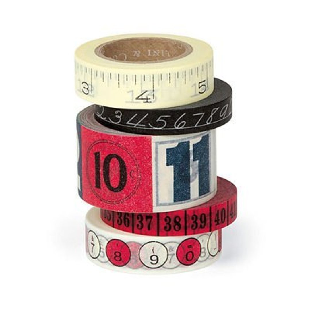Cavallini Decorative Paper Tape 精装铁盒 纸胶带组 (数字) - 纸胶带 - 纸 多色