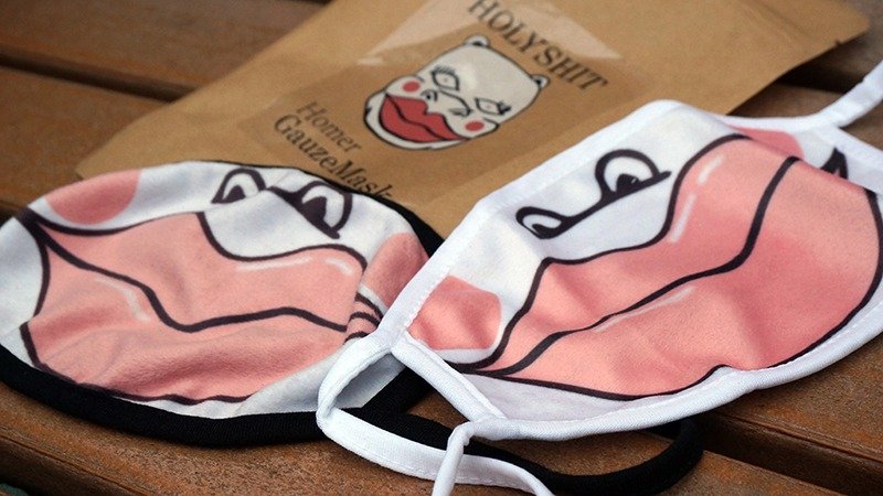 HOLYSHIT GauzeMask-Homer 白 - 口罩 - 其他材质 白色