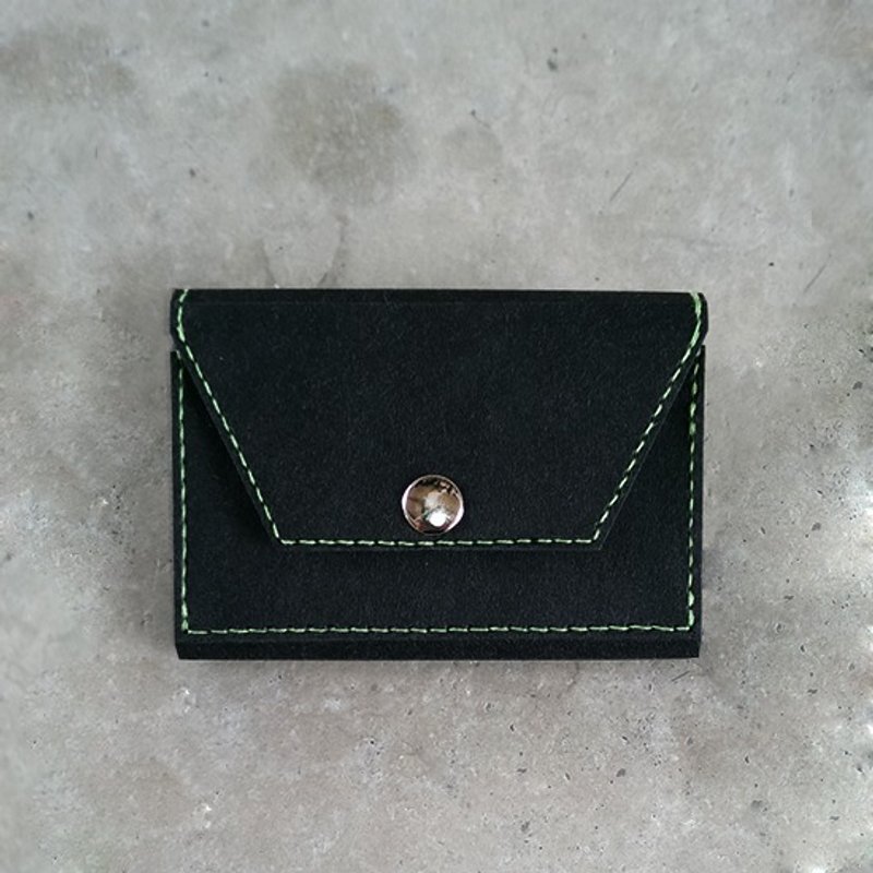 -The Way- 名片夹、零钱包 - 水洗牛皮纸 (黑)纸皮革 - 零钱包 - 纸 黑色