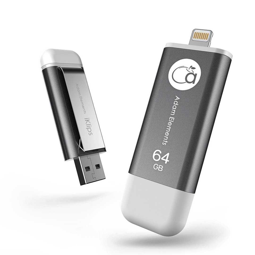 【超限量福利品】iKlips 64GB 苹果iOS极速双向随身碟 灰 - U盘 - 其他金属 灰色