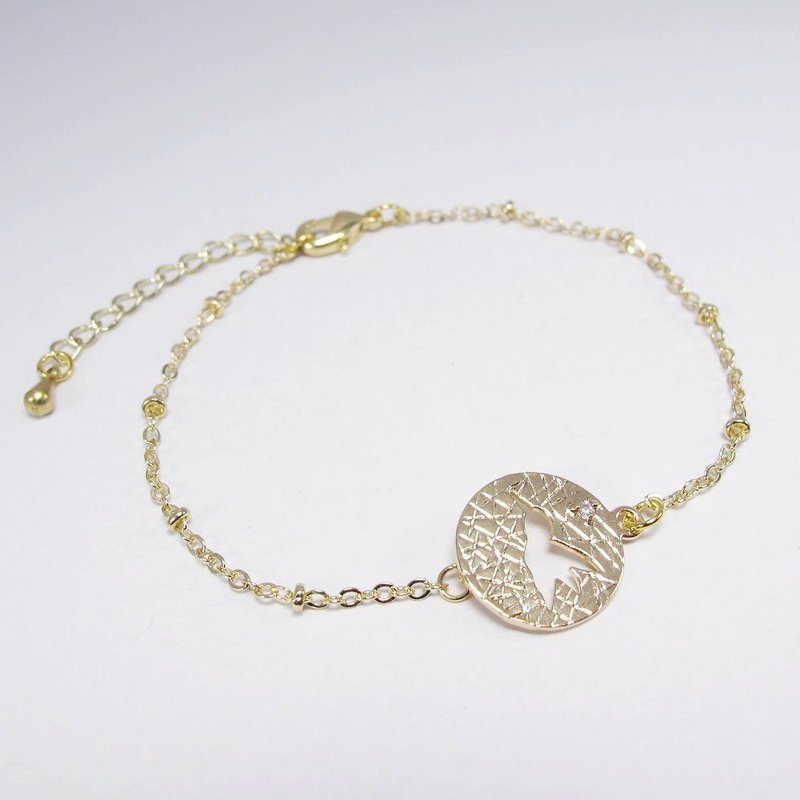 【MUCHU沐橘】小幸运。鸟儿锆石手链 - 手链/手环 - 其他金属 金色