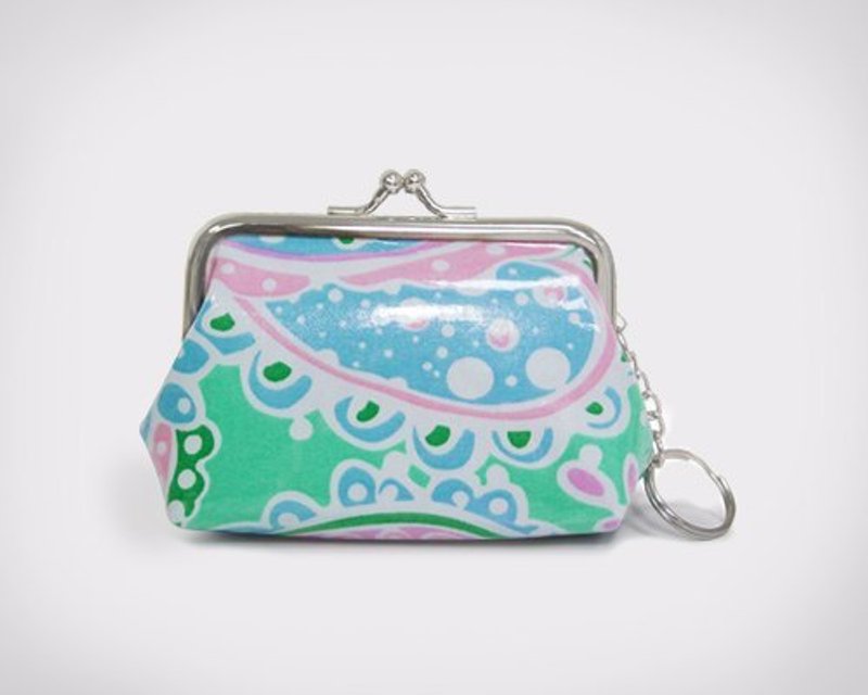 KOPER【缤纷趣】花漾珠扣包/零钱包-湖水绿 - 零钱包 - 防水材质 多色
