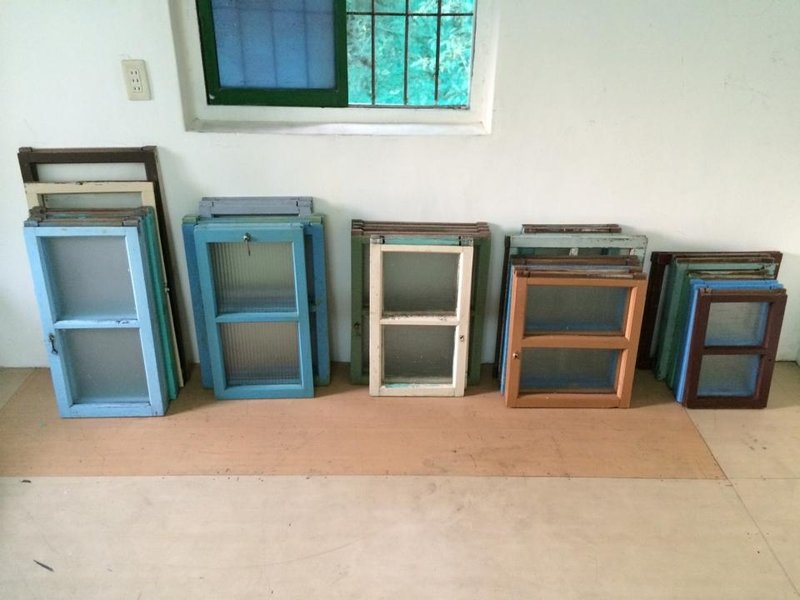 老品2格玻璃窗户木窗眷村乡村杂货zakka咖啡普普风沙发loft工业风eames北欧风无印良品文创 - 摆饰 - 木头 多色