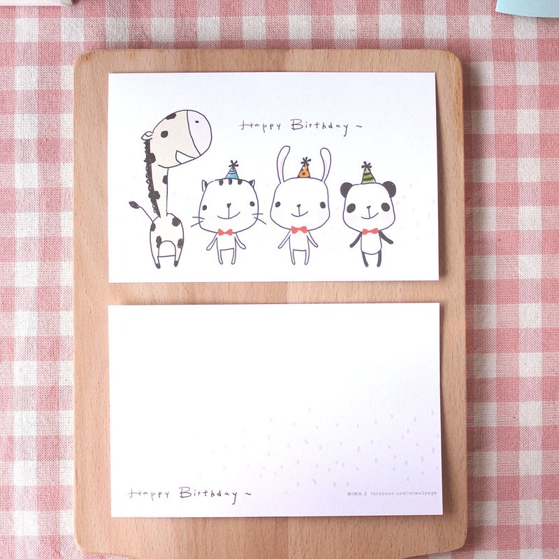 明信片│生日卡 生日派对 - 卡片/明信片 - 纸 白色