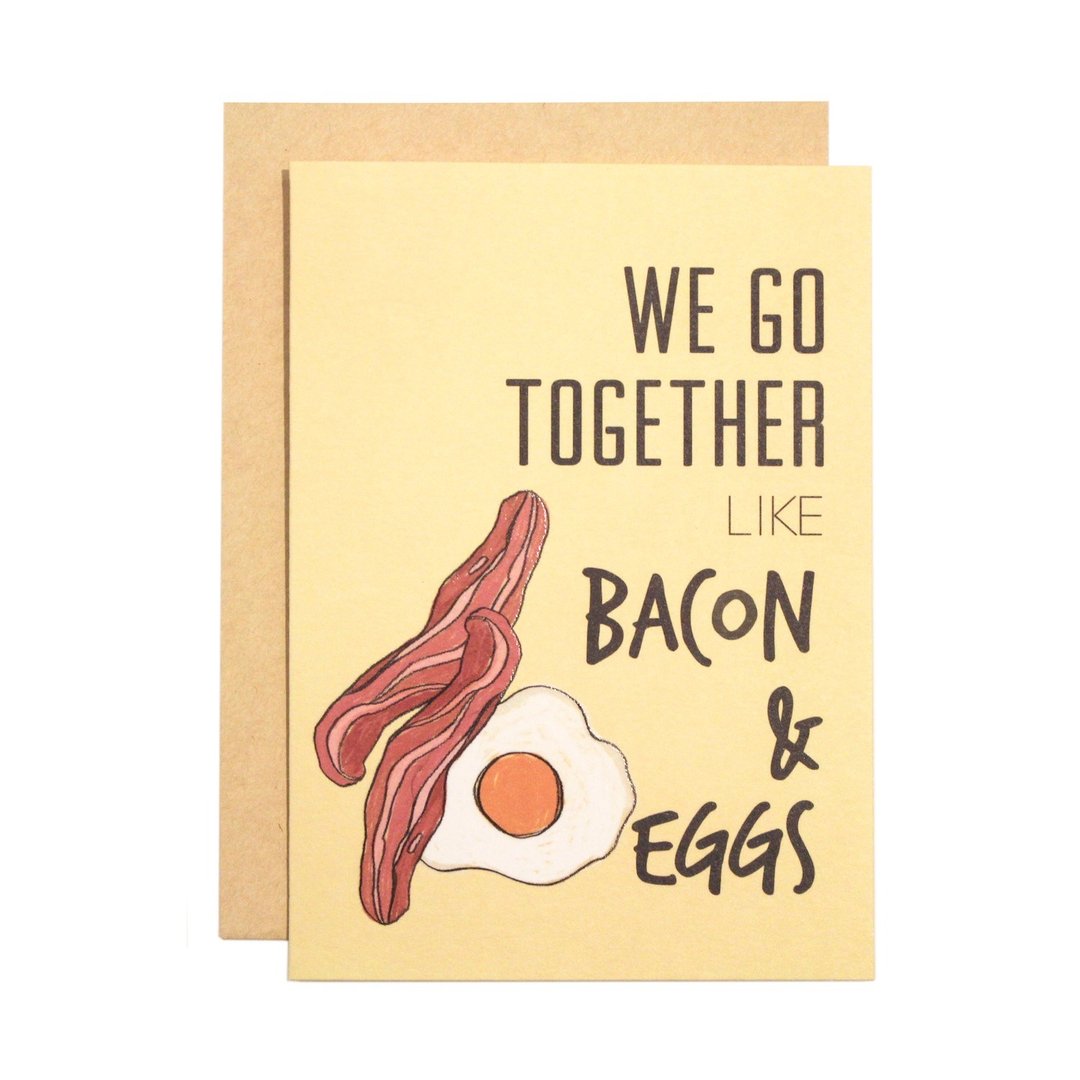 TOGETHER系列 幸福小卡 - Bacon & Eggs - 卡片/明信片 - 纸 黄色