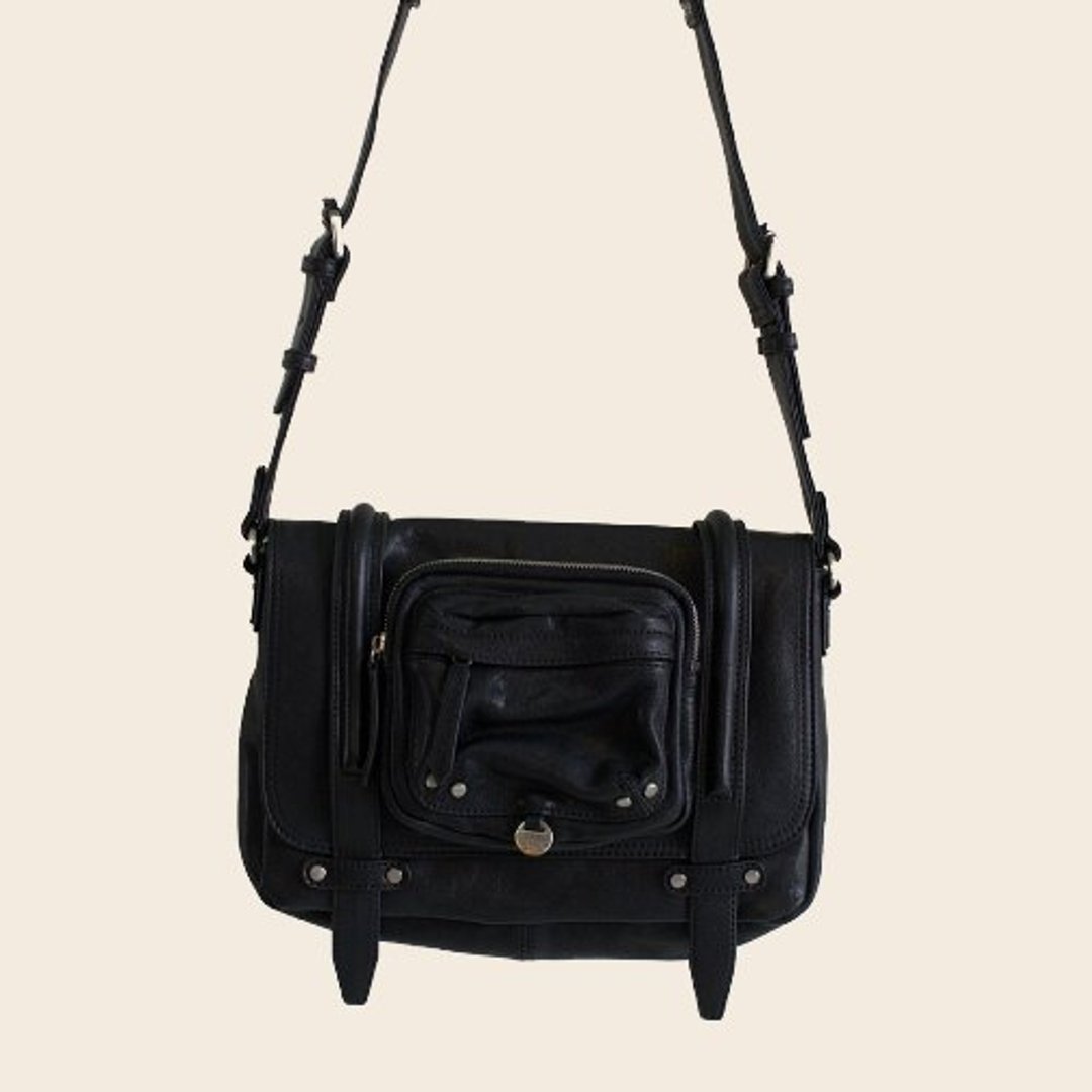 ► Marty S ｜ shoulder bag ● 　　　　黑色／软羊皮肩包 - 侧背包/斜挎包 - 真皮 黑色