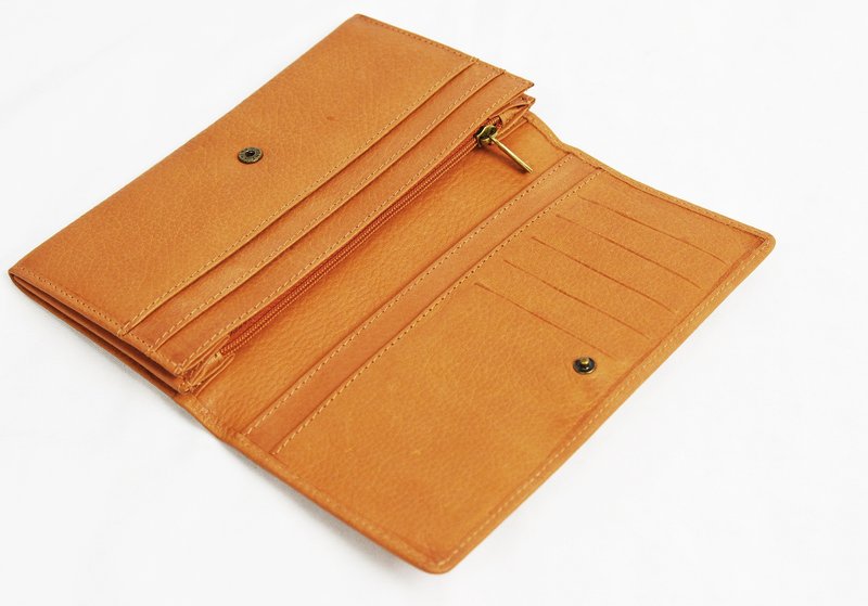 牛皮长夹＿棕色＿公平贸易 - 皮夹/钱包 - 真皮 金色