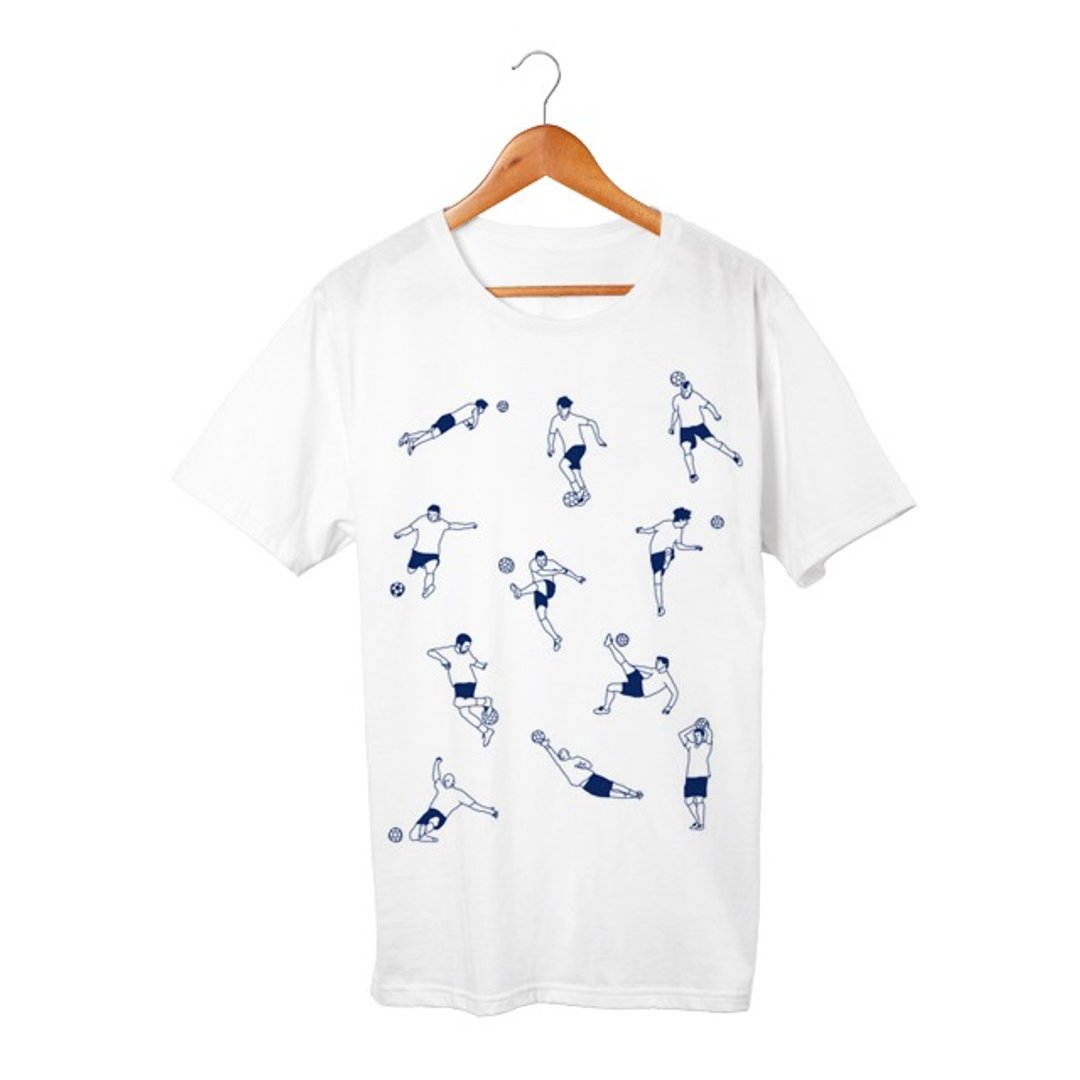 football t-shirts - 中性连帽卫衣/T 恤 - 棉 白色