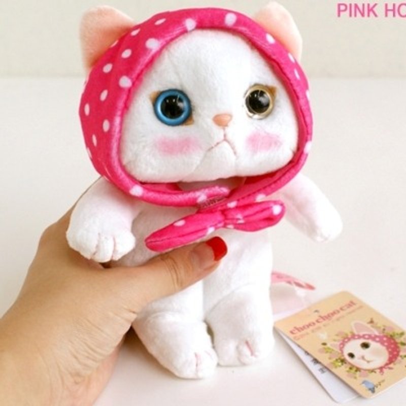 Jetoy,Choo choo甜蜜猫娃娃(14cm)_Pink hood (J1504401) - 玩偶/公仔 - 其他材质 多色