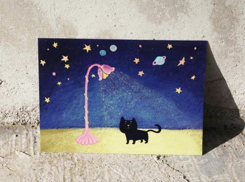 《简单生活的吉普星球》阿猫看星空 明信片 - 卡片/明信片 - 其他材质 蓝色