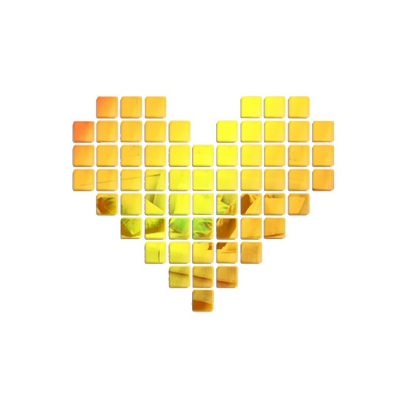 立体镜子 金色 方形格子 5*5cm*3mm/片 马赛克拼贴 室内设计 - 墙贴/壁贴 - 塑料 金色