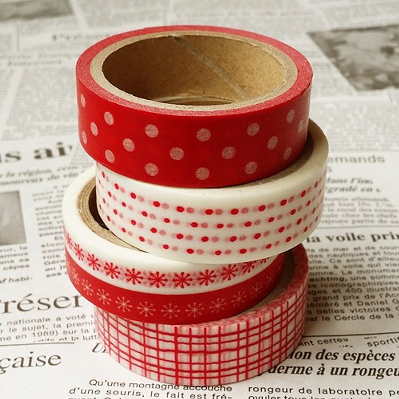 amifa 和纸胶带 2014 Xmas 4入组【红色缤纷 (29055)】 - 纸胶带 - 纸 红色