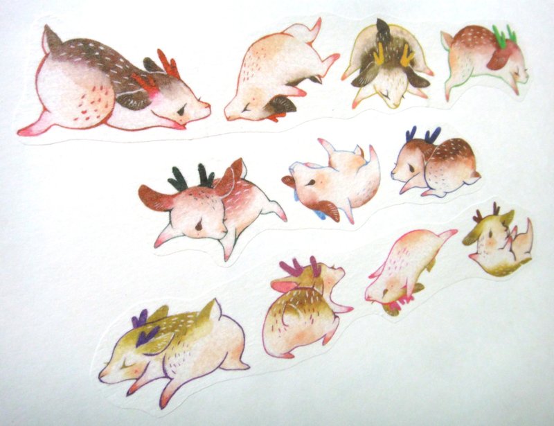 叠叠鹿  staking deer  washi tape(此为预购，统计至10/31) - 纸胶带 - 纸 多色