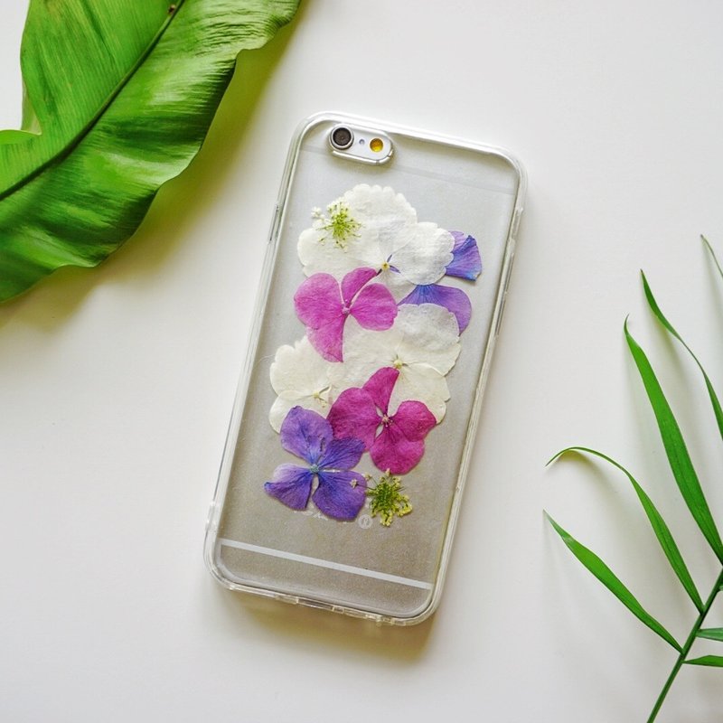 红紫绣球限定系列/植物标本押花手机壳iphone - 手机壳/手机套 - 硅胶 