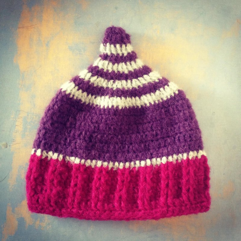 Knit hat <Air> Alpaca x Silk LL - 男装针织衫/毛衣 - 其他材质 紫色
