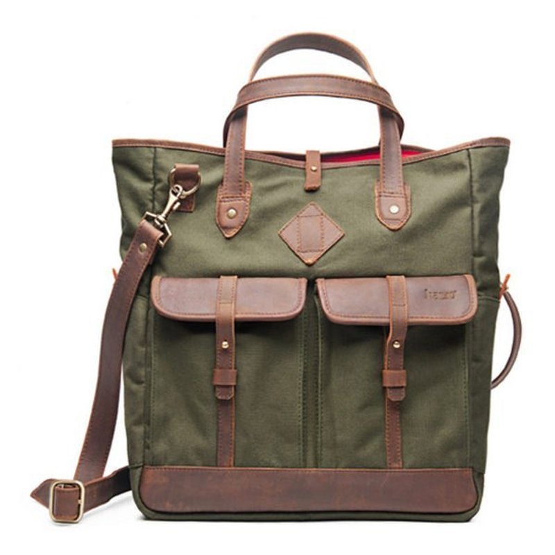 【纳世奇】哥伦比亚潮牌 Hasso 贾西亚托特包 - 手提包/手提袋 - 真皮 橘色