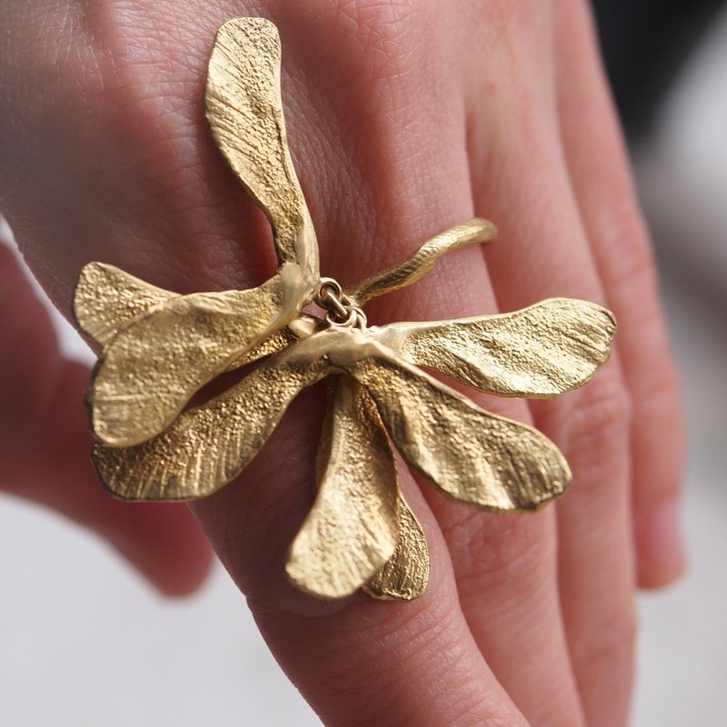 Herbarium【青枫翅果戒指#2】 - 戒指 - 其他金属 灰色