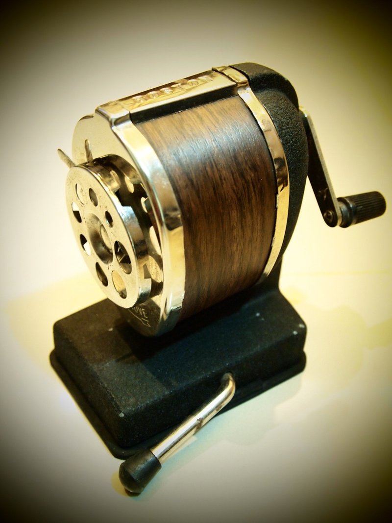 80年代美国古Boston 木纹固定式削铅笔机 - 削笔器 - 其他材质 咖啡色