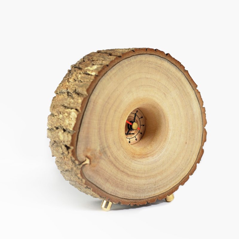 小木钟 /JUPITER (台湾樟木) - 时钟/闹钟 - 木头 卡其色