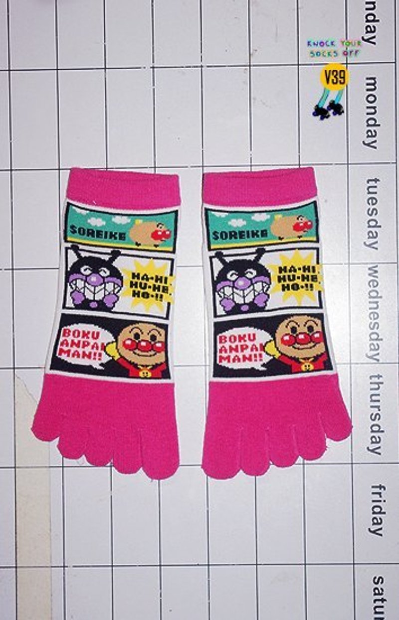 面包超人五指袜!!夏漪眺=knock your socks off !! - 袜子 - 其他材质 粉红色