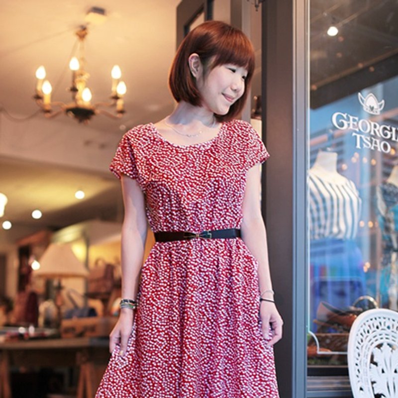 红色果实弹性伞洋(预购) - 洋装/连衣裙 - 其他材质 