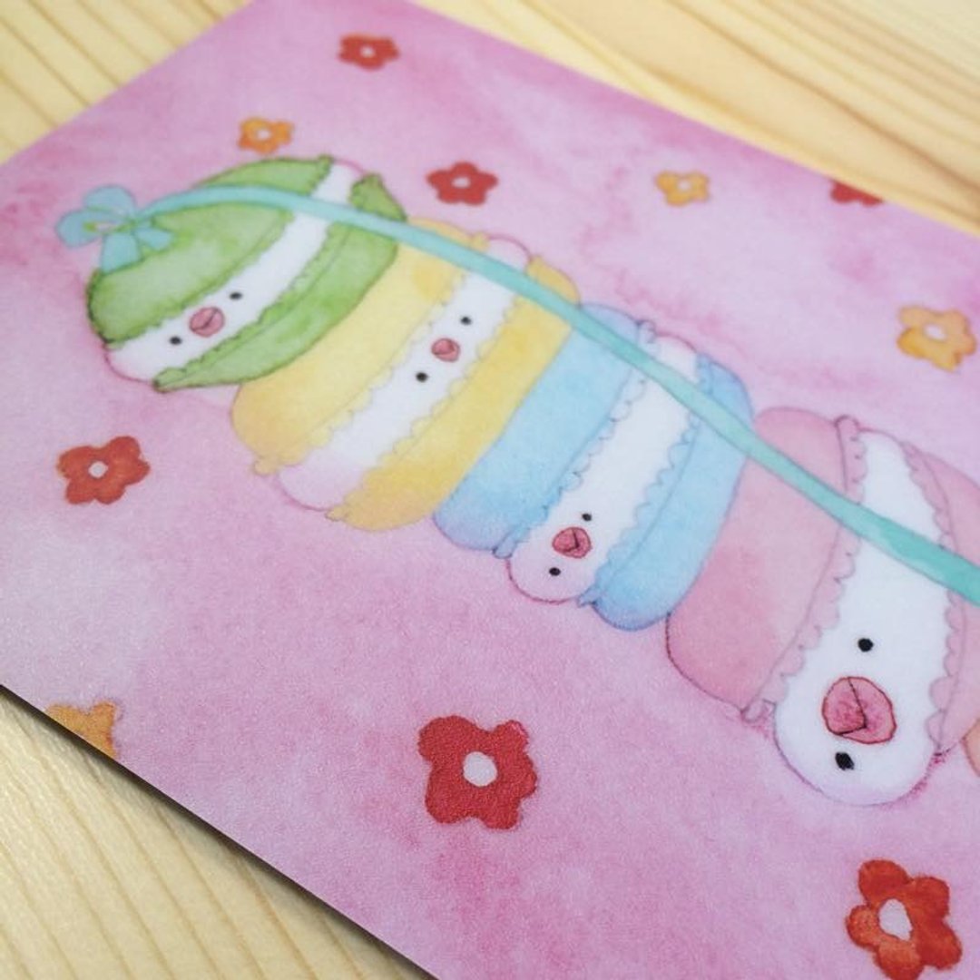 Mouse Pad (Piyo macaroons) - 鼠标垫 - 防水材质 粉红色