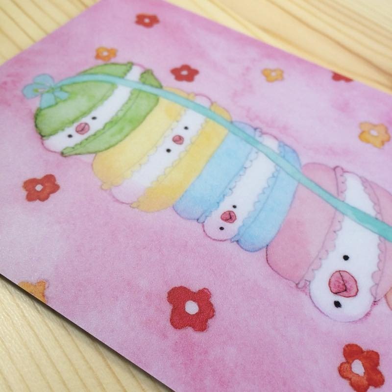 Mouse Pad (Piyo macaroons) - 鼠标垫 - 防水材质 粉红色