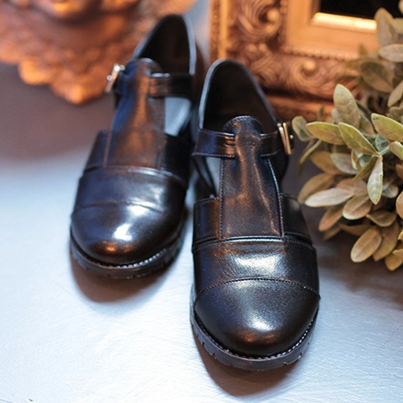 全真皮包覆式低跟凉鞋-黑色(预购) - 男女凉鞋 - 真皮 黑色