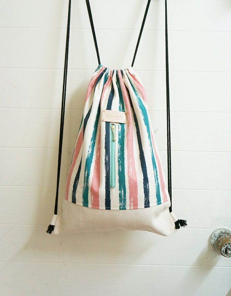 ☚ 可人儿后背束口包 _ 草绿拉炼 _ 粉嫩刷色款 ☛ - 侧背包/斜挎包 - 其他材质 白色