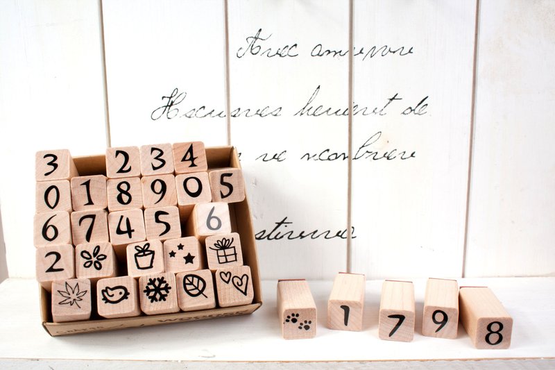 数字印章组 - 印章/印台 - 木头 